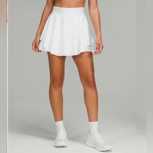 Lululemon Court Rival Perforated High-Rise Skirt *Long - White
